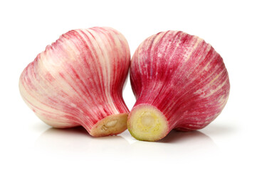 red garlic  isolated on white background