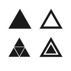 triangle black icon vector set