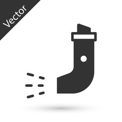 Grey Inhaler icon isolated on white background. Breather for cough relief, inhalation, allergic patient. Vector