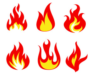 torch Fire Collection symbol illustration abstract design on Background