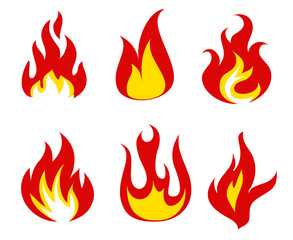 torch Fire Collection symbol illustration abstract design on Background
