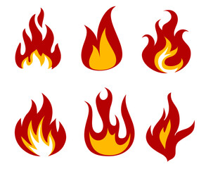 torch Fire Collection symbol illustration abstract design on Background