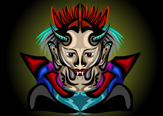 the devil with a sword in their hands