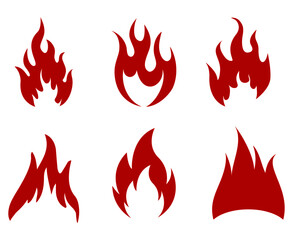 design Fire torch Collection Flame red  abstract illustration flame vector on White Background