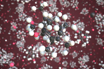 Borneol molecule, conceptual molecular model. Scientific 3d rendering