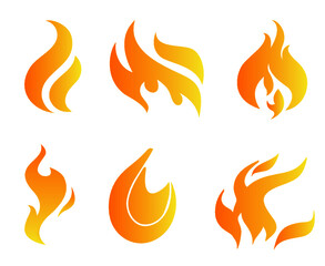torch Fire Collection design icons illustration with White Background