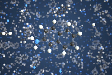Fototapeta premium 2-naphthylamine molecule. Conceptual molecular model. Chemical 3d rendering