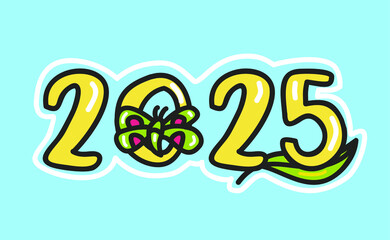 2025 Happy New Year logo text design. 2025 number design template. Brochure design template, card, banner. Vector illustration.