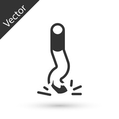 Grey Cigarette butt icon isolated on white background. Stubbed out cigarette. Vector