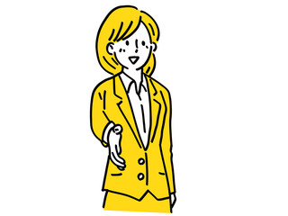 握手 交流 挨拶 女性 シンプル イラスト