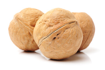 walnuts on a white background