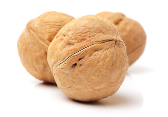 walnuts on a white background