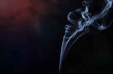 Texture of cigarette smoke on black background