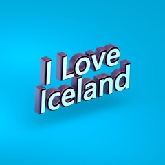 Abstract Iceland 3D TEXT Rendered Poster (3D Artwork)