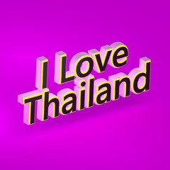 Abstract Thailand 3D TEXT Rendered Poster (3D Artwork)