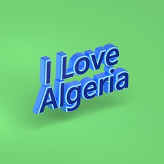 Abstract Algeria 3D TEXT Rendered Poster (3D Artwork)