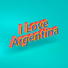 Abstract Argentina 3D TEXT Rendered Poster (3D Artwork)