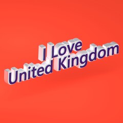 Abstract United Kingdom 3D TEXT Rendered Poster (3D Artwork)