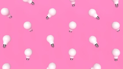 background minimal pattern of light bulbs 3d render