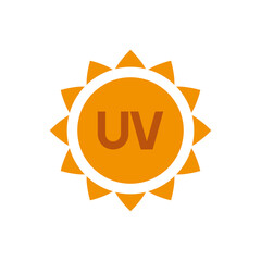 The icon of ultraviolet radiation. Solar radiation. Simple vector illustration on a white background
