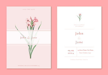 Flower Wedding Invitation Card Layout