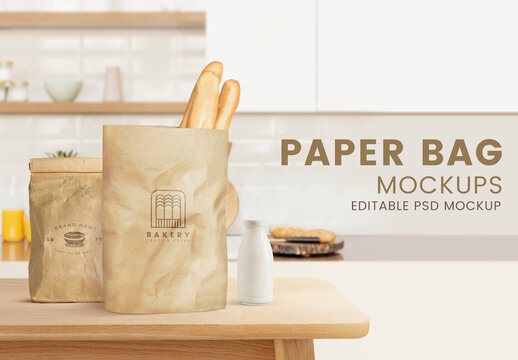 Grocery Paper Bag Mockup