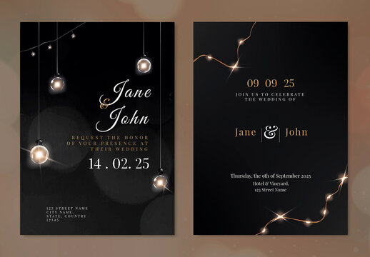 Wedding Invitation Card Editable Layout