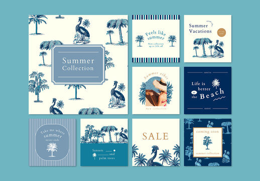 Summer Sale Set for Social Media Post