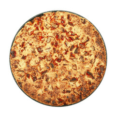 Charlotte Apple Sour Pie on pan, isolated