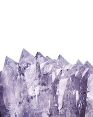 the Amethyst (Crystal Quartz) on white