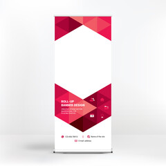 Roll-up banner design, creative background of graphic shapes, modern design for outdoor advertising