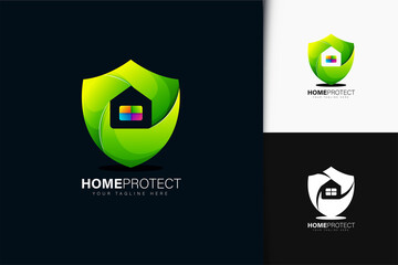 Home protect logo design with gradient