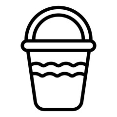 Campsite bucket icon. Outline Campsite bucket vector icon for web design isolated on white background