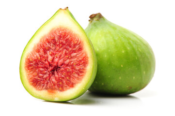 Ripe figs on a white background
