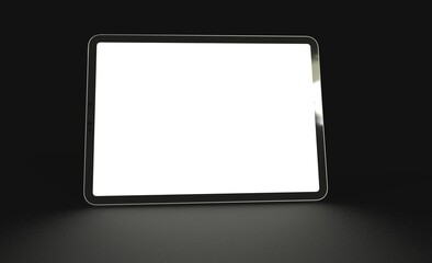 Tablet 3d computer with blank screen illustration