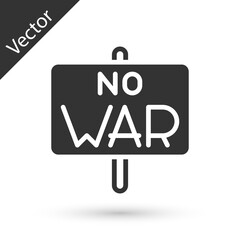 Grey No war icon isolated on white background. The peace symbol. Vector