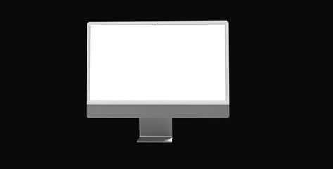 Workspace blank screen desktop computer, Mockup computer background dark black