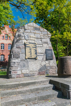 Koscierzyna, Poland - May 31, 2021: Monument to the Murdered Teachers.