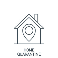 lockdown home quarantine locality 14 days single line icon isolated on white. Perfect outline symbol Coronavirus Covid19 pandemic banner. Quality design element stay home location with editable Stroke