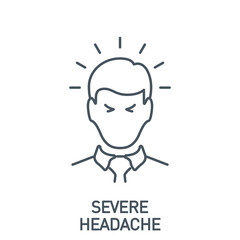 headaches Signs and symptoms Coronavirus single line icon isolated on white. Perfect outline symbol symptoms Covid 19 pandemic banner. diagnostic design element severe headache with editable Stroke