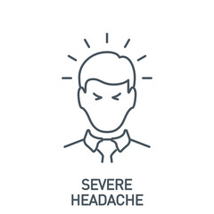 headaches Signs and symptoms Coronavirus single line icon isolated on white. Perfect outline symbol symptoms Covid 19 pandemic banner. diagnostic design element severe headache with editable Stroke