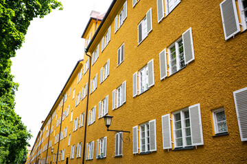 The Borstei is a listed housing estate in the Munich district of Moosach, garden in the Borstei