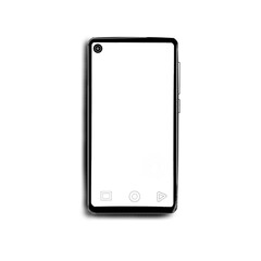 phone isolated on white, with blank screen.