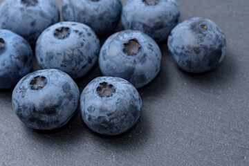 Harvested blueberry fruit (Slate Plate Background)