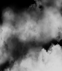 Cloud, fog or smoke isolated on black background. Royalty high-quality free stock photo image of  white cloudiness, clouds, mist or smog background