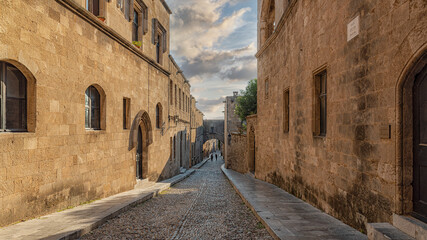 Rhodes Street of the Knights Wide View