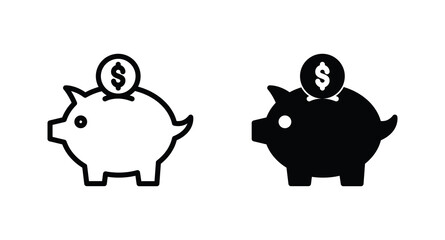 Piggy Bank icon vector for computer, web and mobile app 