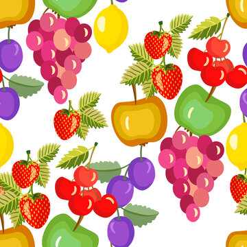 Fruits mix seamless pattern.
