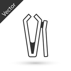 Grey Nail cutter icon isolated on white background. Nail clipper. Vector