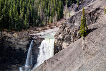 Different views of Ram Falls. Ram Falls Provincial Park. Alberta, Canada